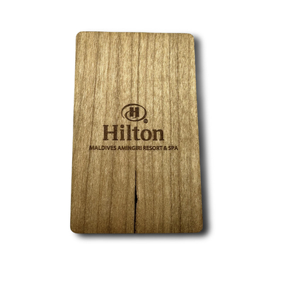 comprar MIFARE clásico 1K RFID Tarjeta de madera Hilton Hotel Tarjeta clave 13.56MHz online manufacture