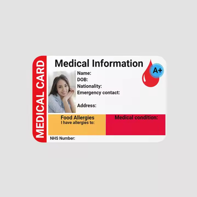 comprar espesor 0,76 mm tarjetas de identificación de plástico personalizadas para reuniones de negocios de atención médica online manufacture