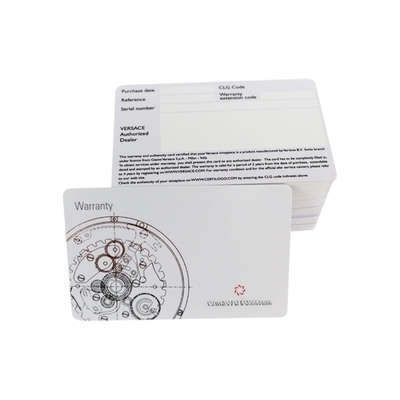 comprar Jornal de joyería Tarjeta de garantía PVC plástico de calidad Tarjeta de servicio posventa Tarjeta de garantía Holográfico contra la falsificación online manufacture