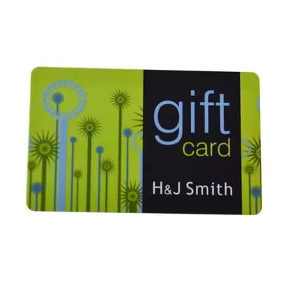 0Impresión offset de tarjetas de regalo de plástico personalizadas de 76 mm para tiendas de tiendas