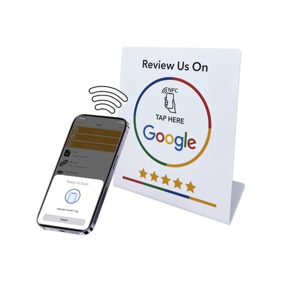 Estante de NFC personalizado Revisión de redes sociales NFC PVC Google Review Card Menú de visualización